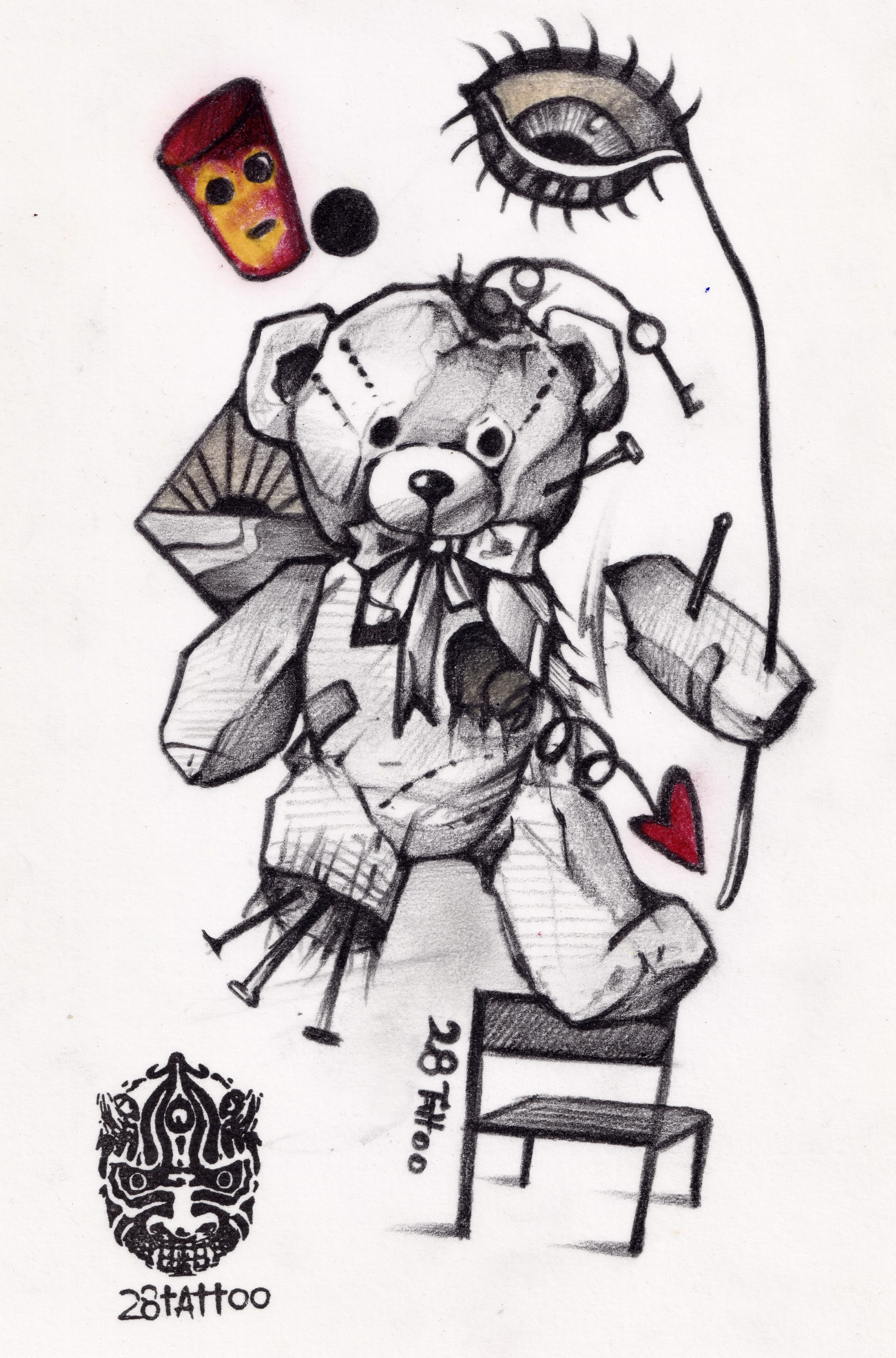 Original hand-drawn tattoo concept cover